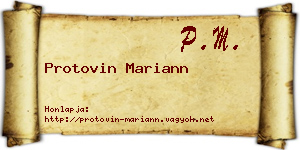 Protovin Mariann névjegykártya